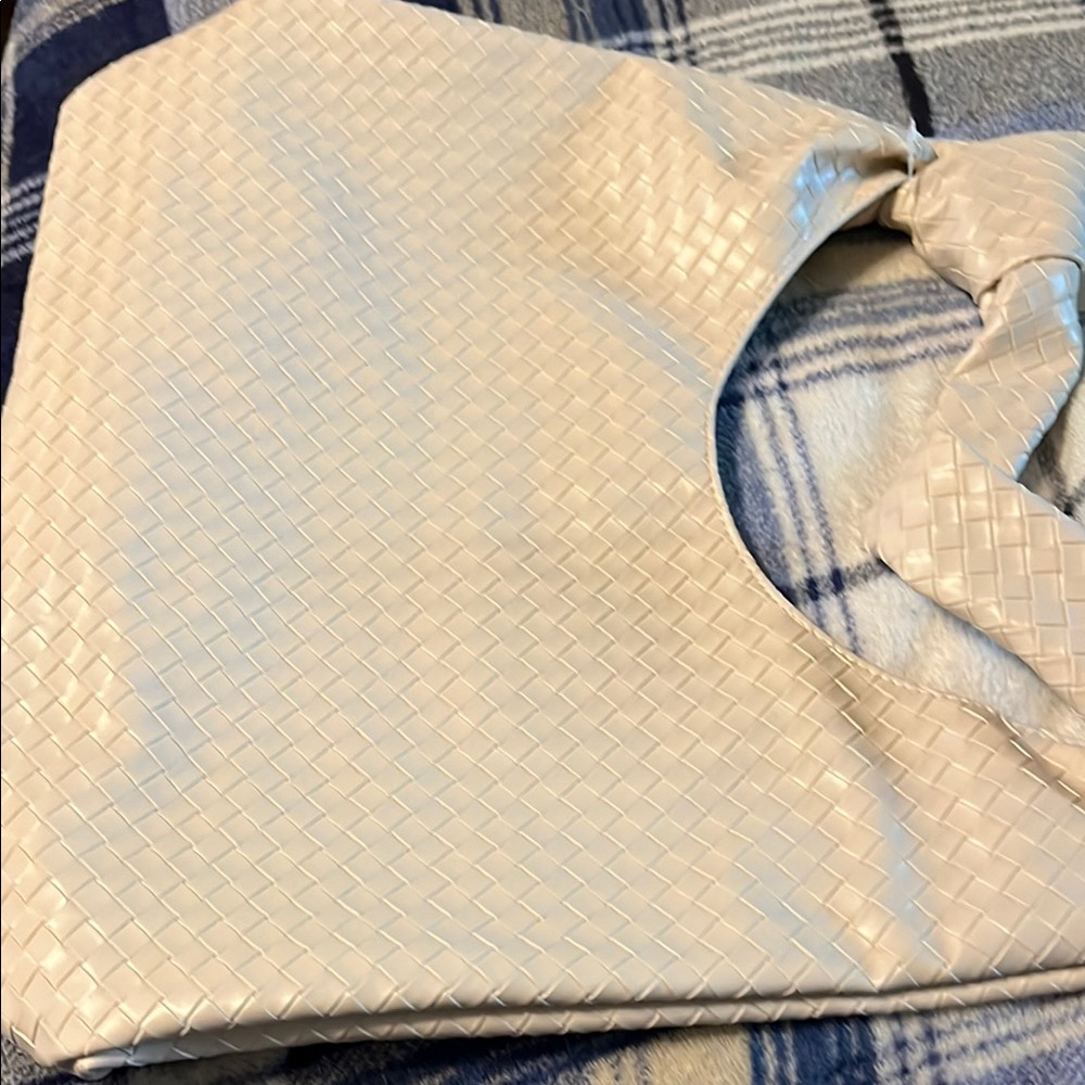 Elegant Cream Woven Tote Bag